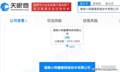 字節跳動拓展健康版圖 海南小荷健康網絡公司成立，新增食品與互聯網銷售業務